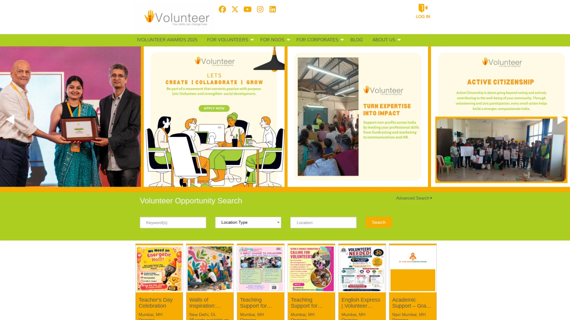 iVolunteer: opportunity supply and volunteer experience