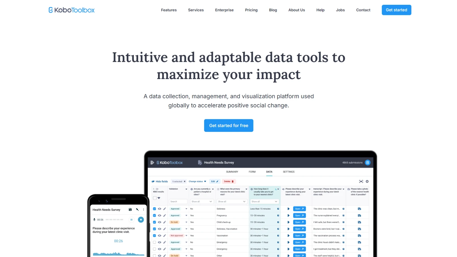 KoboToolbox data collection product page