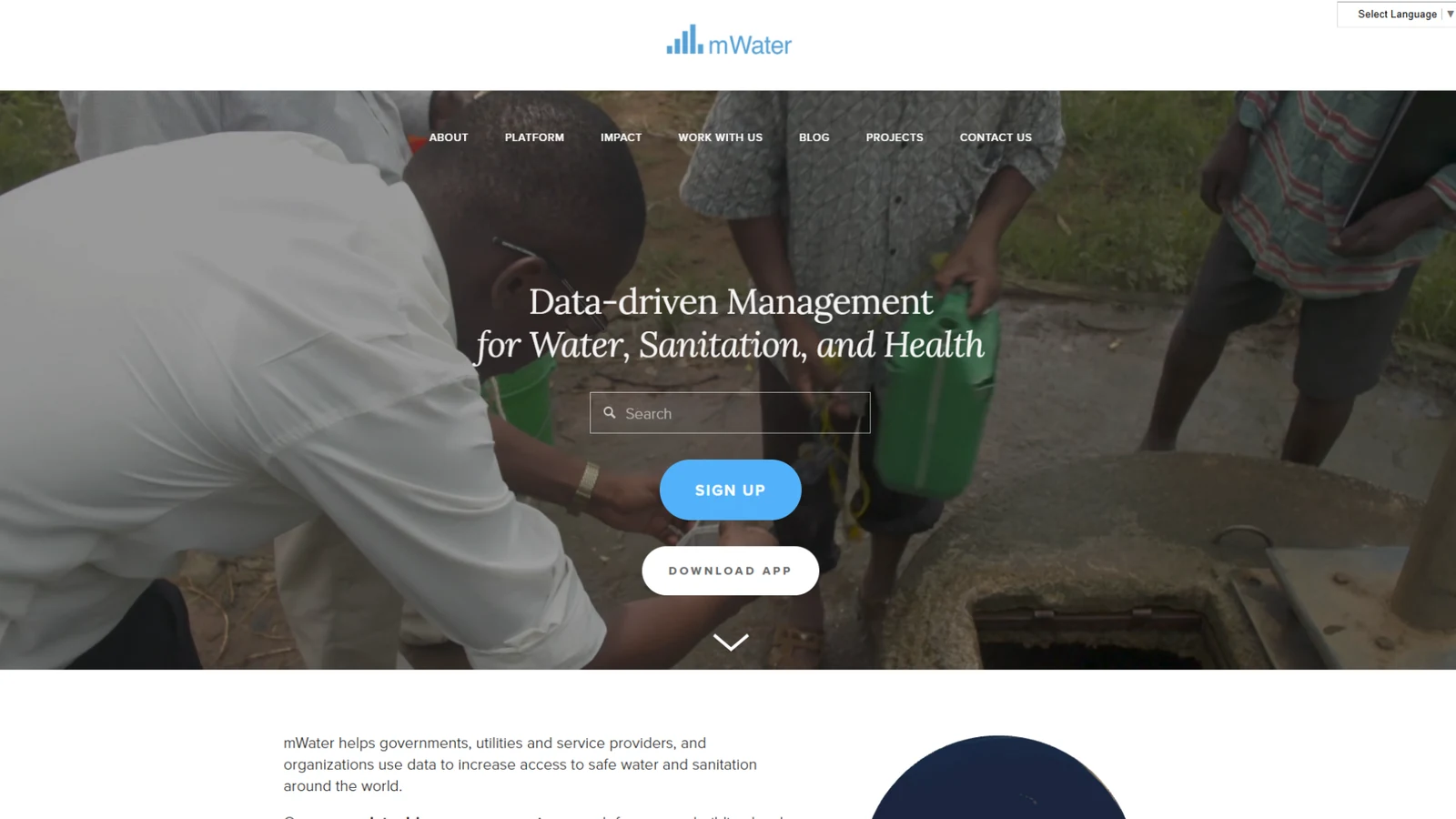 mWater data collection product page