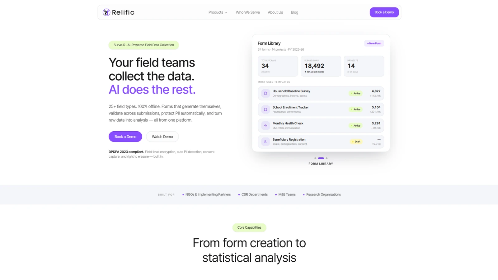 Relific Surve-R field data collection and analysis platform